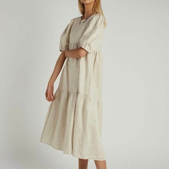 DISSH Dresses & Skirts - Dissh Bonnie Linen Dress in Natural Size 4